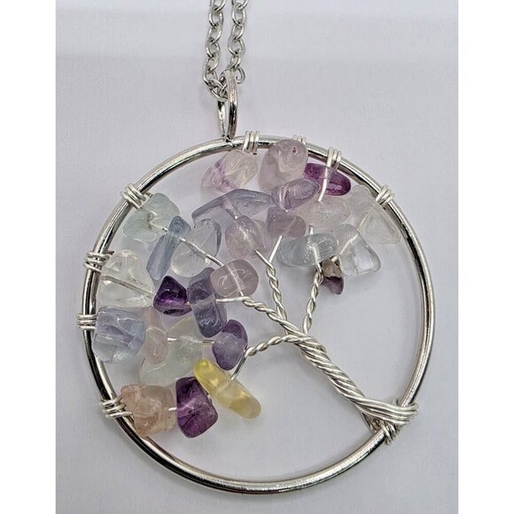 Tree of Life‎ Pendant Necklaces Lot of 6 Turquoise Amethyst Sodalite 20-21" - Picture 7 of 8
